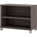 Bestar® Pro-Linea 28 Laminate 2-Shelf Bookcase, Bark Grey (120160-1147)