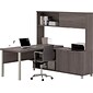 Bestar® Pro-Linea L-Desk with Hutch in Bark Grey
