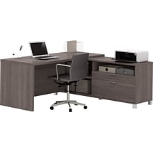 Bestar Pro-Linea 71W L-Desk, Bark Grey (120863-47)