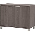 Bestar® Pro-Linea 28 Laminate 2-Door Storage Unit, Bark Grey (120879-47)