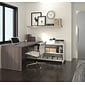 Bestar Pro-Linea 71"W L-Desk, White & Bark Grey (120885-47)