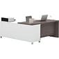 Bestar Pro-Linea 71"W L-Desk, White & Bark Grey (120885-47)