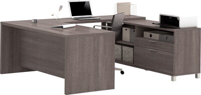 Bestar Pro-Linea U-Desk, Bark Grey (120861-47)