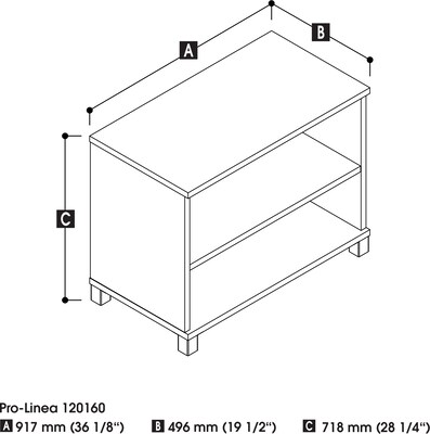 Bestar® Pro-Linea 28 Laminate 2-Shelf Bookcase, White (120160-1117)