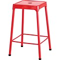Safco® Counter-Height Steel Stool, Red, 25H x 17 3/4W x 17 3/4D