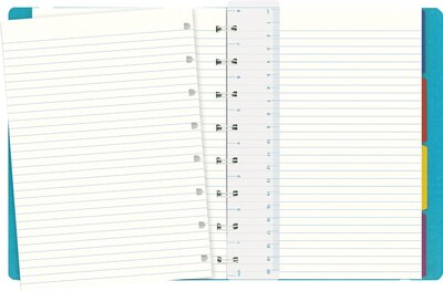 Filofax A5 4-Subject Professional Notebook, 8 1/4" x 5 13/16", College Ruled, 56 Sheets, Aqua (B115012U)