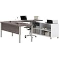 Bestar Pro-Linea U-Desk, White/Bark Grey (120881-47)