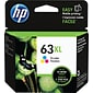 HP 63XL Tri-Color High Yield Ink Cartridge (F6U63AN#140), print up to 300 pages