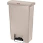 Rubbermaid® Slim Jim Resin Front Step-On Trash Can, 13 Gallons, Beige (1883458)