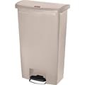 Rubbermaid Slim Jim Resin Front Step-On Trash Can, 18 Gallons, Beige (1883460)
