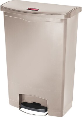 Rubbermaid Slim Jim Resin Front Step-On Trash Can with Built-In Wheels, 24 Gallons (1883552)