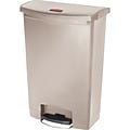 Rubbermaid Slim Jim Resin Front Step-On Trash Can with Built-In Wheels, 24 Gallons (1883552)