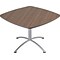 Iceberg iLand Square Edgeband Breakroom Table, Natural Teak with Silver Base, 29H x 42W x 42D