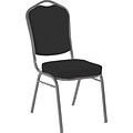 Iceberg® Banquet Chairs with Crown Back, Black/Silver, 4/Carton