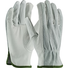 PIP 68-PK-161SB Leather Gloves, Medium, Gray (179956)