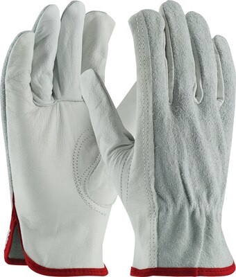 PIP 68-PK-161SB Leather Gloves, Small, Gray (179957)