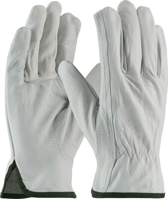 PIP Driver's Gloves, Economy Grade, Top Grain Cowhide, Medium, Tan