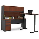 Bestar® Prestige+ 71 L-Desk, Hutch, and Electric Height Adjustable Table, Bordeaux (99886-39)