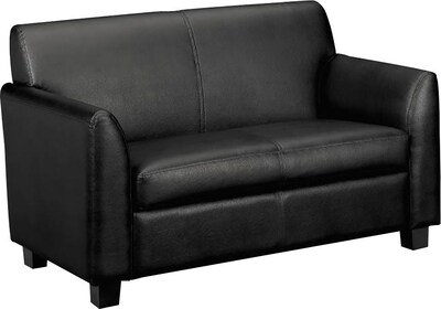 HON Circulate SofThread Leather Tailored Two-Cushion Loveseat, Black (BSXVL872SB11) NEXT2019 NEXTExpress