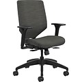 HON® Solve™ Mid-Back Office Chair w/Adj Arms, Charcoal ReActiv™ Back, Seat: 22W x 19D, Back: 19H x 19W, Ink