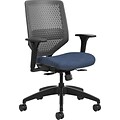HON® Solve™ Mid-Back Office Chair w/Adj Arms, Charcoal ReActiv™ Mesh Back, Seat: 22W x 19D, Back: 19H x 19W, Midnight
