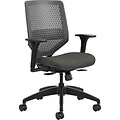 HON® Solve™ Mid-Back Office Chair w/Adj Arms, Charcoal ReActiv™ Back, Seat: 22W x 19D, Back: 19H x 19W, Charcoal