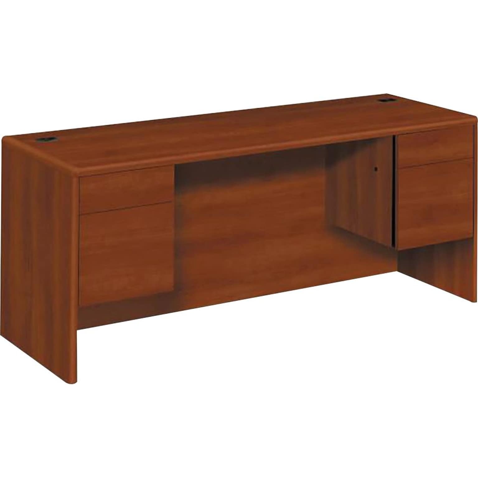 HON® 10700 Series in Cognac, 72 Kneespace Credenza w/ 3/4 Pedestals