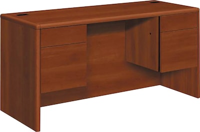 HON® 10700 Series in Cognac, 60 Kneespace Credenza w/ 3/4 Pedestals (HON10765CO)