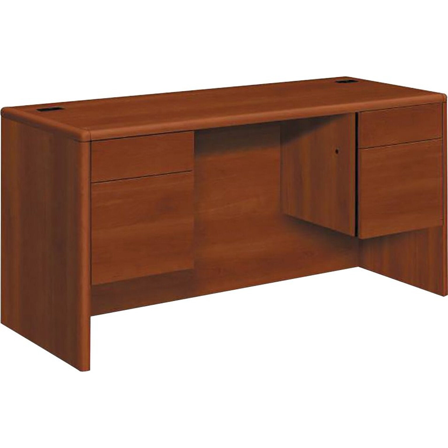 HON® 10700 Series in Cognac, 60 Kneespace Credenza w/ 3/4 Pedestals (HON10765CO)