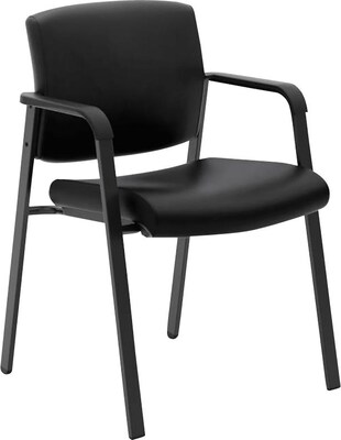 HON Validate Stacking Guest Chair, Black SofThread Leather (BSXVL605SB11)