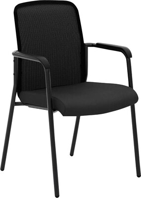 HON Instigate Mesh/Fabric Back Stacking Multi-Purpose Chair, Fixed Arms, Black (BSXVL518ES10)