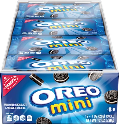 Nabisco Mini Oreo Chocolate Sandwich Cookies, 1 oz, 12 count