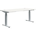 HON® 60 Height Adjustable Table, Silver Mesh, 23.6H x 60W x 30D