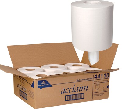 Acclaim Centerpull Perforated Paper Towels, 1-Ply, White, 1000 Sheets/Roll, 6/Carton (44110)