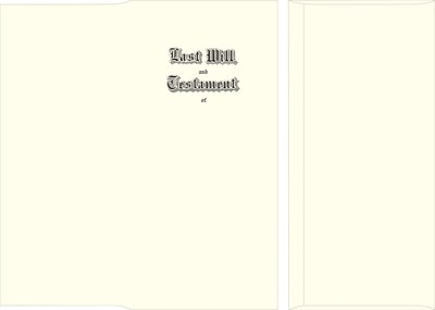 Will Supplies; Last Will and Testament Envelopes, White Cover Stock