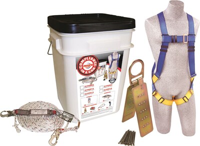 Capital Safety Roofers Anchor Kit, 310 lb. Capacity, Black/White (2199803)