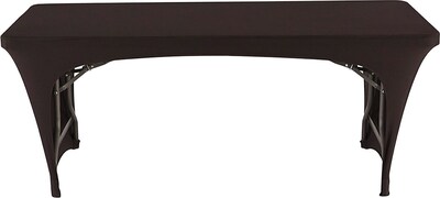 Iceberg 72L x 30W Open-Sided Stretch-Fabric Table Cover, Black (16541)