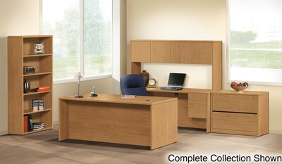 HON 10500 Series Left Pedestal Desk 72"W, Harvest, 29 1/2"H x 72"W x 36"D