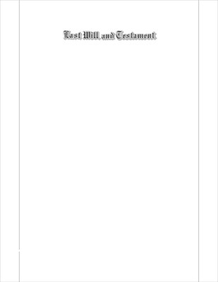 Will Supplies; Last Will and Testament Letterhead, Cranes Crest Cotton, White