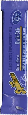 Sqwincher Qwik Stik ZERO Sugar Free Grape Powdered Beverage Mix, 0.11 oz. stick, 50/Pack (060107-GR)