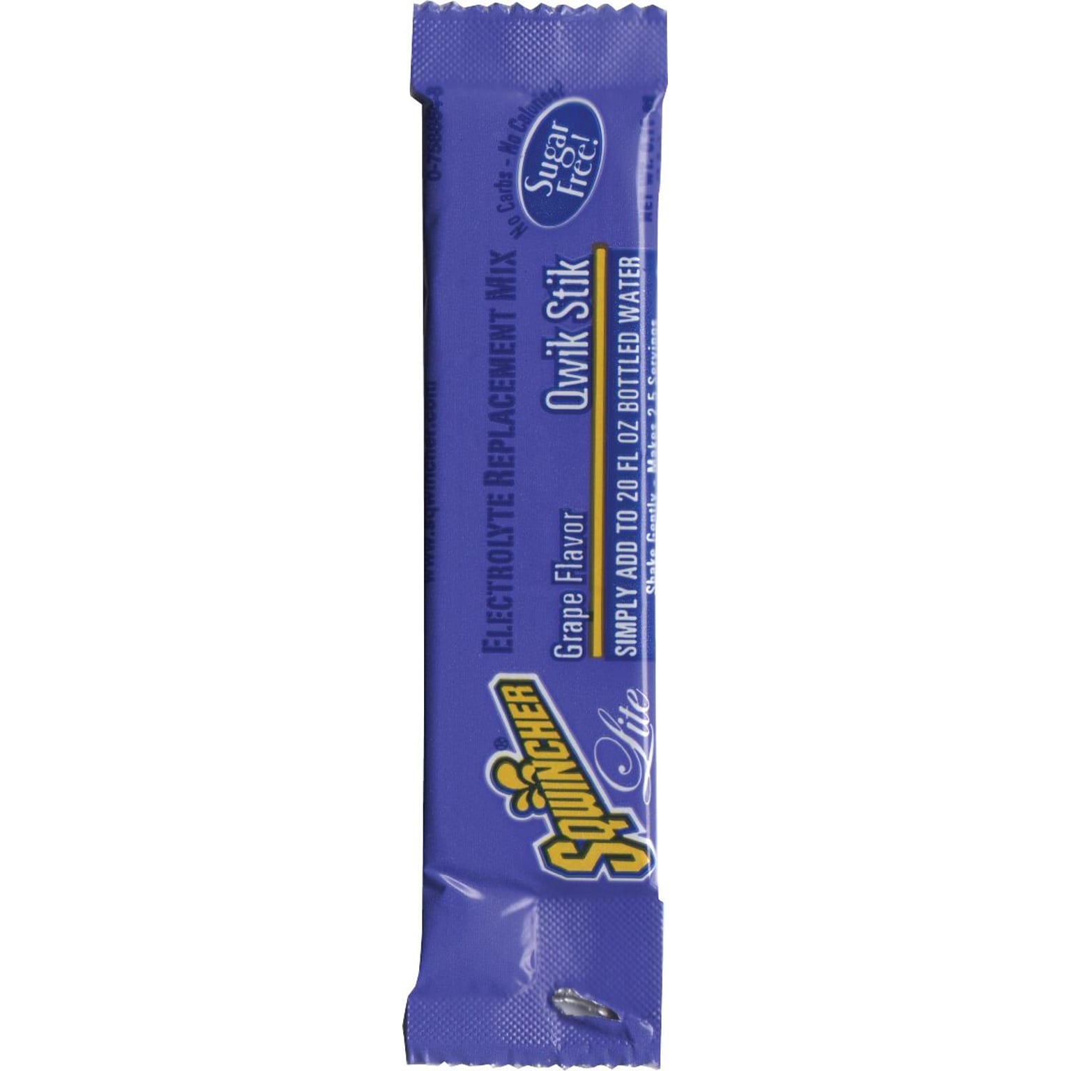 Sqwincher Qwik Stik ZERO Sugar Free Grape Powdered Beverage Mix, 0.11 oz. stick, 50/Pack (060107-GR)