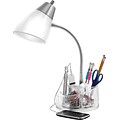 Tensor® 19.5 Organizer Desk Lamp with Power Outlet, Clear Finish
