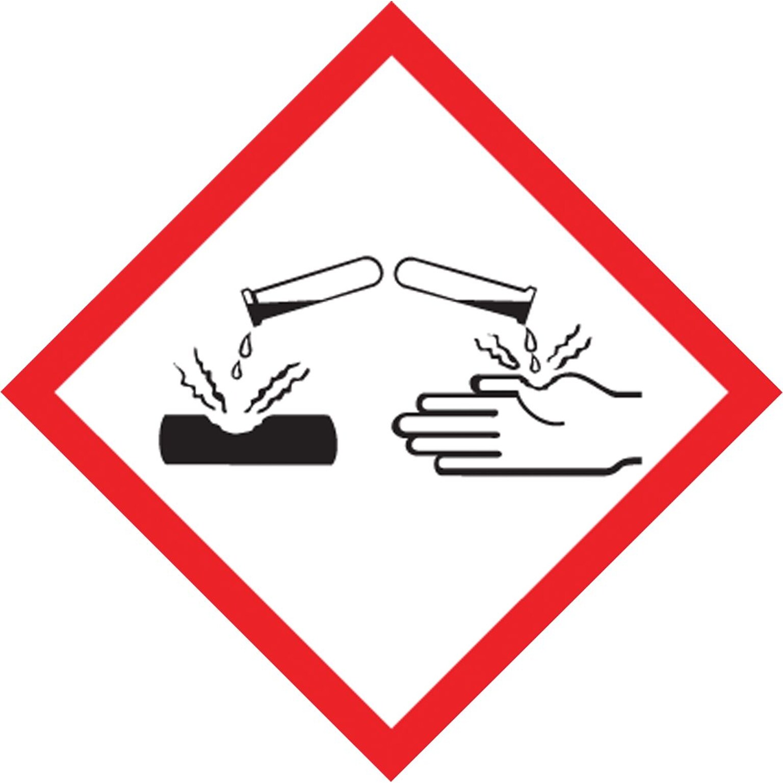Accuform GHS Pictogram Label, CORROSION, 2 x 2, Adhesive-Poly, 250/Roll (LZH614EV2)