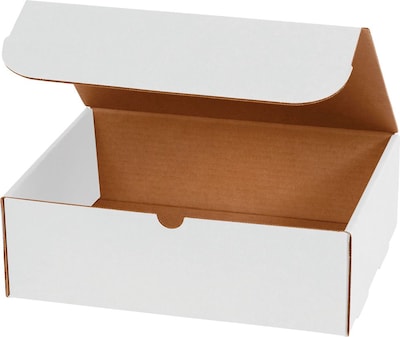 White Corrugated Mailers, 12-1/8 x 9-1/4 x 4, 50/Bundle (M1294)