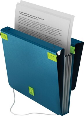 Samsill DUO 2in1 Organizer - 1 3-Ring Binder + 7 Pocket Accordion Style Expanding File - Turquoise