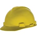 MSA Safety V-Gard Slotted Hard Hats, Polyethylene, Standard, Staz-On, Cap, Yellow (463944)