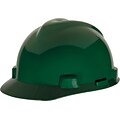 MSA Safety® V-Gard® Slotted Hard Hats, Polyethylene, Standard, Staz-On, Cap, Green