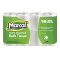 Marcal® 100% Recycled Bath Tissue, 2-Ply, White, 168 Sheets/Roll, 16 Rolls/Case (16466)