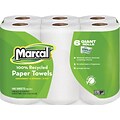 Marcal® 100% Recycled Perforated U-Size-It Giant Roll Towel, 2-Ply, 140 Sheets/Roll, 24 Rolls/Case (6181)