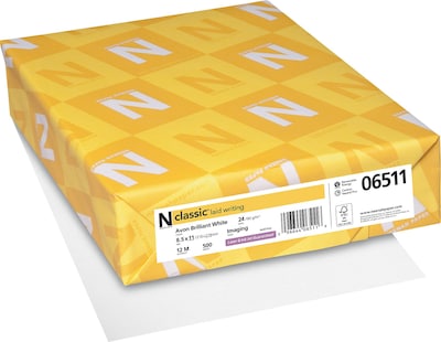 Neenah Paper Classic 8.5 x 11 Business Paper, 24 lbs., Avon Brilliant White with Laid Finish, 500